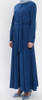 Gown Abaya Zipper Front Blue Plus Size