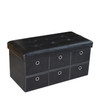 OTTOMAN RECTANGULAR 6 DRAW STORAGE 6-01526 JESSAR ?ACADIA? BLACK 76.5 x 38 x 38 cm