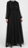 Dress Evening Tulle White / Black Pearl