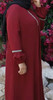 Gown Abaya Plus Beads Burgandy