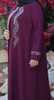 Gown Abaya Plus Beads Plum / Rust