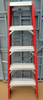 LADDER 5 STEP ALUMINIUM & FIBERGLASS RED EDGE