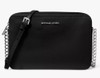 Bag Michael Kors Crossbody Jet Set Saffiano Leather Black Silver