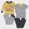 Baby PJ Set Gerber 4pc Yellow & Grey Dino