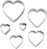 BAKING WILTON COOKIE CUTTER DOUBLE CUT-OUTS 6PCS SET HEART 417-2588