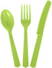 PARTY PLASTIC CUTLERY 18PCS PACK UNIQUE 6 OF EACH KNIFE - FORKS - SPOONS