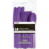 PARTY PLASTIC CUTLERY 18PCS PACK UNIQUE 6 OF EACH KNIFE - FORKS - SPOONS