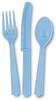 PARTY PLASTIC CUTLERY 18PCS PACK UNIQUE 6 OF EACH KNIFE - FORKS - SPOONS
