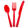 PARTY PLASTIC CUTLERY 18PCS PACK UNIQUE 6 OF EACH KNIFE - FORKS - SPOONS
