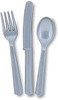 PARTY PLASTIC CUTLERY 18PCS PACK UNIQUE 6 OF EACH KNIFE - FORKS - SPOONS