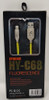 CABLE USB HEYU HY-C68 2.1A IPHONE 1000MM FLUORESCENCE IPHONE LIGHTNING