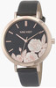 Watch Women Nine West Floral Dial Strap Black 2680FLBK