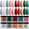 Nails Dip Powder Azurebeauty Kit 10 Colors Nude Pink Grey/ Glitter Red & Green