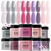 Nails Dip Powder Azurebeauty Kit 10 Colors Nude Pink Grey/ Glitter Red & Green