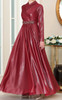 Dress Evening Shimmer Burgandy / Gold