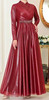 Dress Evening Shimmer Burgandy / Gold