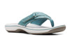 Footwear Women Clarks Breeze Sea Flip-Flop Teal / Taupe / Pewter