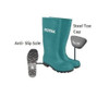 LONG BOOTS TOTAL SAFETY TIP TSP302SB GREEN RUBBER STEEL TOE