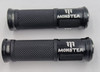 M/CYCLE HANDLE GRIP COLOUR & BLACK RUBBER MONSTER PAIR / Black