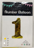 PARTY BALLOONS FOIL TYPE NUMBERS 16" GOLD JL18318 18318