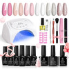 Nails Beetles Gel Polish Kit w/ 48w UV lamp Pink French White