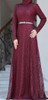 Dress Evening lace Lined Plus Size Burgandy / Blue / Pink