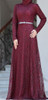 Dress Evening lace Lined Plus Size Burgandy / Blue / Pink