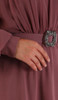 Dress Evening Chiffon Lined w/belt Mauve / Grey