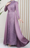 Dress Evening Satin Glitter Lilac / Emerald / Burgandy
