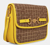 Bag Anne Klein Flap Crossbody  Yellow / Cognac / Saddle w/horsebit