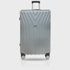 LUGGAGE SUITCASE TUCCI Italy LARGE 28" BORDO T0323-28IN-SILWT ABS HARD COVER 4 WHEEL SPINNER SILVER WHITE