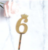 PARTY CAKE TOPPER HAPPY NUMBERS 0-9 GOLD WITH CROWN QA20