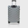 LUGGAGE SUITCASE TUCCI Italy LARGE 28" STORTO T0324-28IN-SILWT ABS HARD COVER 4 WHEEL SPINNER SILVER WHITE