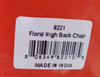 CHAIR PLASTIC COLOR 8221 MADE IN INDIA FLORAL HIGH BACK
