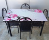 GLASS DINING TABLE B18 WITH 4 CHAIR SET