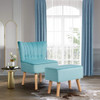 Accent Chair w/Ottoman Footrest Pink / Turquoise