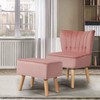 Accent Chair w/Ottoman Footrest Pink / Turquoise