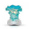 AROMAR OIL AND WAX AROMATIC LAMP WARMER GLASS ROSE BLUE 7711