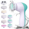 XESSCARE 9in1 Waterproof Facial Cleansing Spin Brush Set with 9 Exfoliating Brush Heads - Complete Face Spa System Advanced Microdermabrasion for Gentle Exfoliation and Deep Scrubbing and Massaging