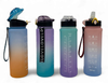 WATER BOTTLE 2259 TWO TONE PLASTIC 1000ML 7.5 X 26.5CM LARGE / Blue Cap / Blue Cap / Blue Cap
