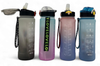 WATER BOTTLE 2255P TWO TONE PLASTIC 800ML 7.5 X 24.5CM LARGE / Black Cap