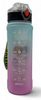 WATER BOTTLE 2255P TWO TONE PLASTIC 800ML 7.5 X 24.5CM LARGE / Black Cap