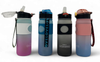 WATER BOTTLE 2237P TWO TONE PLASTIC 800ML 6.5 X 23.6CM LARGE / Blue Cap