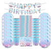 PARTY Decor/Tableware Set Pink Floral / Blue dots / Mermaid