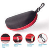 Sunglasses Case RayLove Portable Travel Zipper Eyeglasses Case Hook