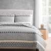 Quilt Set Grey Print Queen/Full 3pc