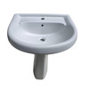 SINK WARE W/PEDESTAL TWYFORD WHITE SINGLE HOLE LARGE 21" X 17"