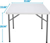 TABLE FOLDING PLASTIC WHITE Y39 ZDZ-816 3FT STRAIGHT SQUARE 33.5" X 33.5" X 27.5"