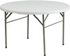 TABLE FOLDING PLASTIC WHITE Y39 ZDZ-815 4FT 2 HALF ROUND 48" X 29"