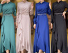 Dress Faux Wrap Purple / Pink / Black / Navy Blue